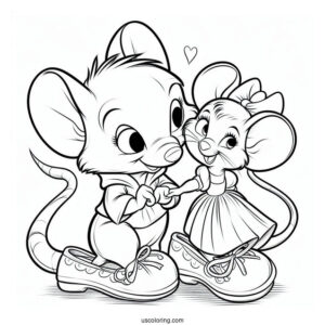 Jaq And Gus Mice From Cinderella To Color