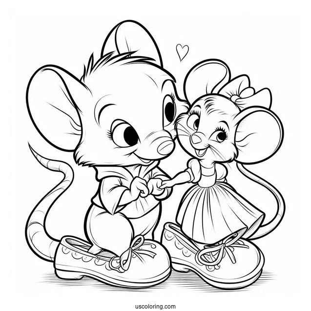 Jaq And Gus Mice From Cinderella To Color