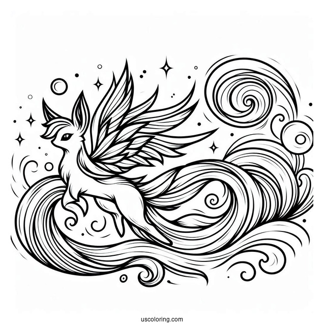 Tails Coloring Page Waving While Flying