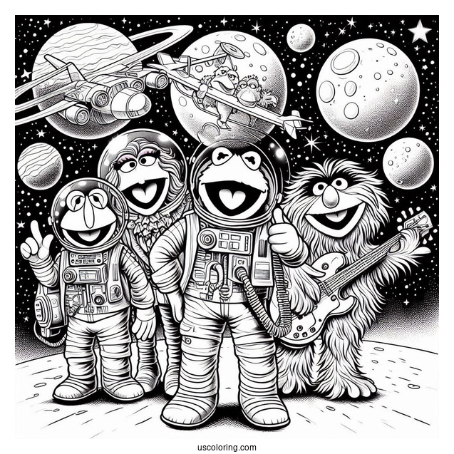 Muppets Coloring Page Of From Space Poster