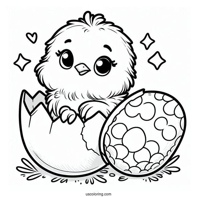 Baby Chick Hatching From Egg To Color