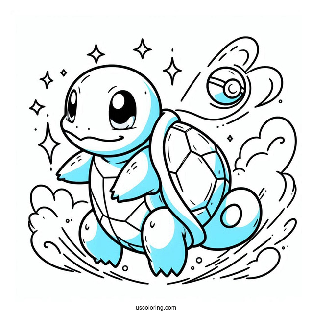 Squirtle Coloring Page Of Shell Shield Pokemon Card