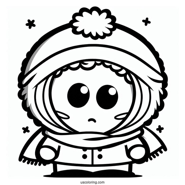 South Park Coloring Page Of Kawaii Kenny McCormick