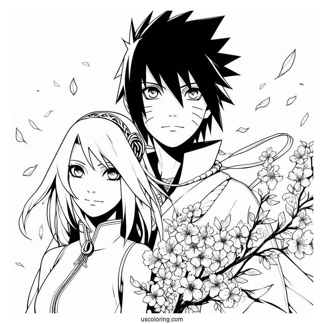 Sasuke Coloring Page With Sakura And Sarada In Boruto