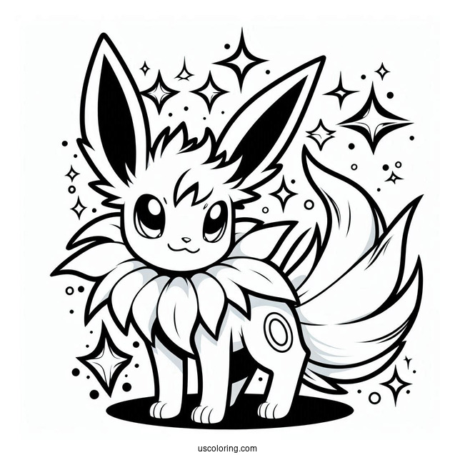 Jolteon Coloring Page Alongside Umbreon