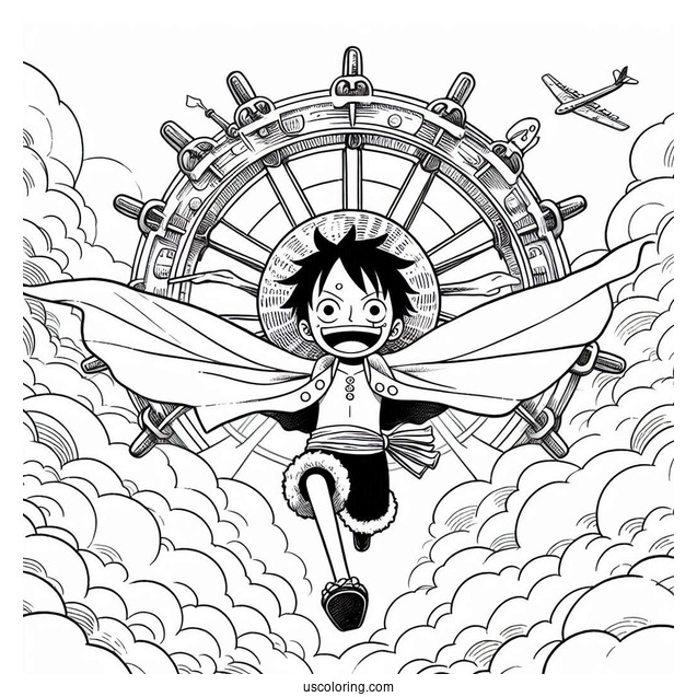 Luffy Coloring Page Boundman Gear In The Sky