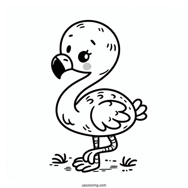 Cute Baby Cartoon Flamingo For Preschoolers