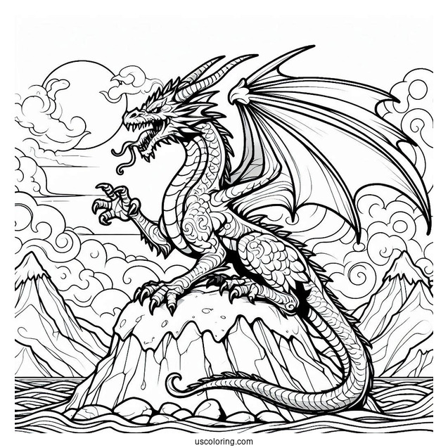 Angry Looking Dragon On a Mountain