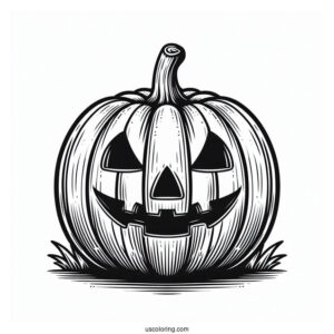 Pumpkin Coloring Page Of Stout Jack O Lantern For Kids