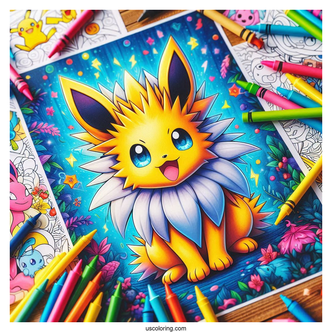 jolteon coloring pages featured image