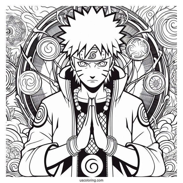 Naruto Coloring Page Of Six Paths Sage Mode