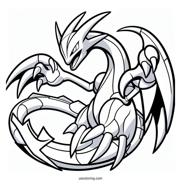 Rayquaza Coloring Page With Claws Out