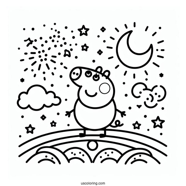 Peppa Pig Logo Coloring Page For Toddlers