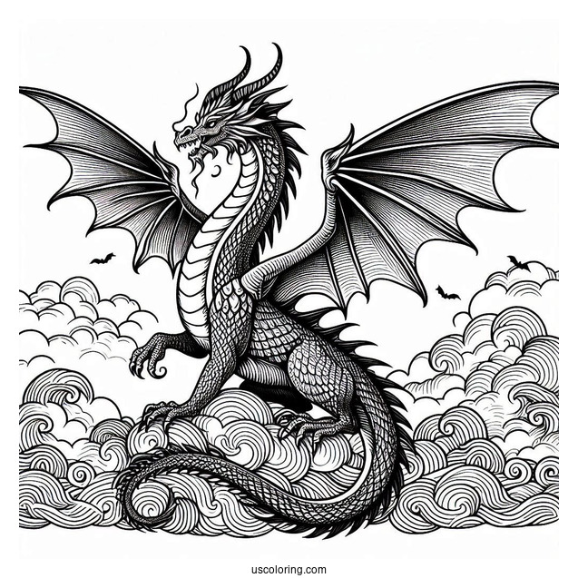Mythical Dragon With Wings Spread