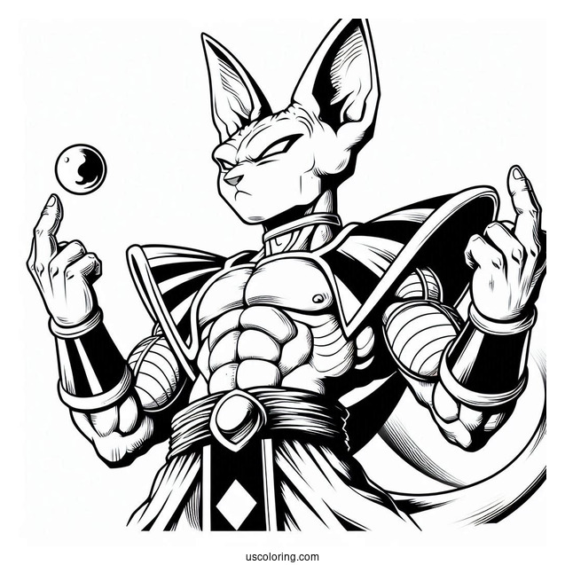Dragon Ball Z Coloring Page Of Beerus God of Destruction