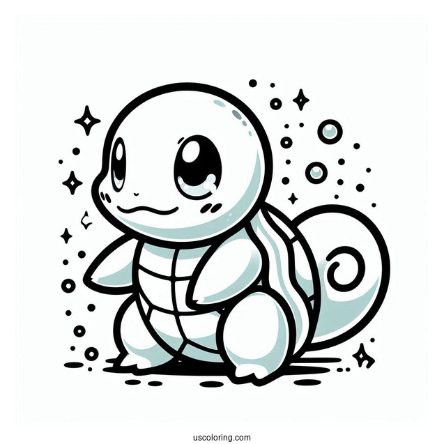 Easy Squirtle Coloring Page For Kids