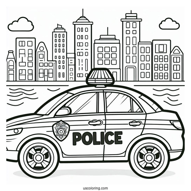 Coloring Page Of Police Car For Preschoolers