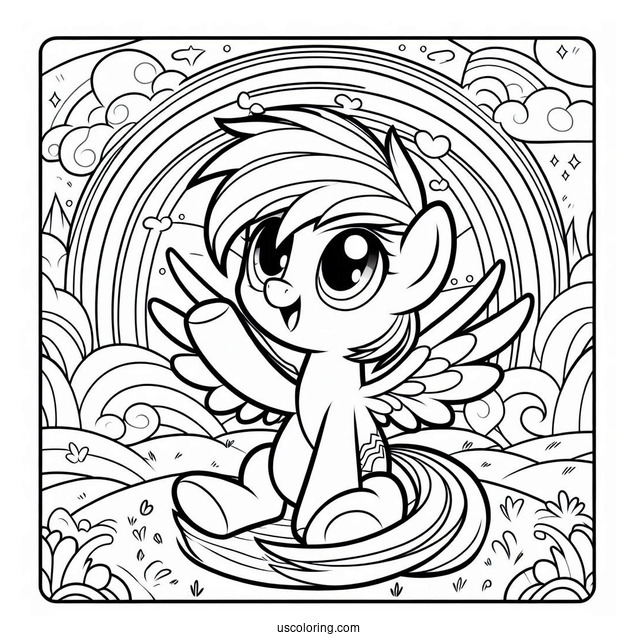 Rainbow Dash Coloring Page With Human Boy Version