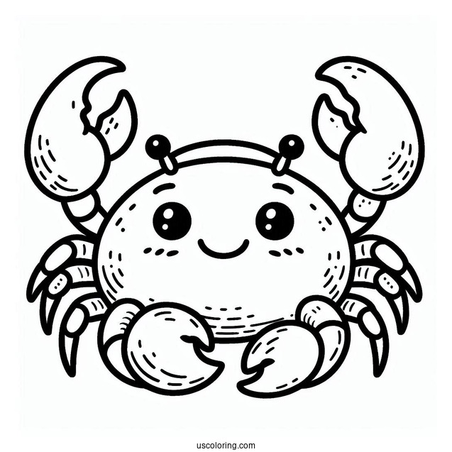 Easy Outline Crab Coloring Page