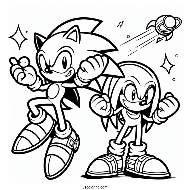 Sonic And Knuckles Coloring Sheet