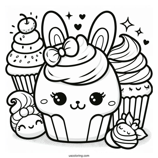 Coloring Page Of Creamy Bun-Bun Shopkins For Kids