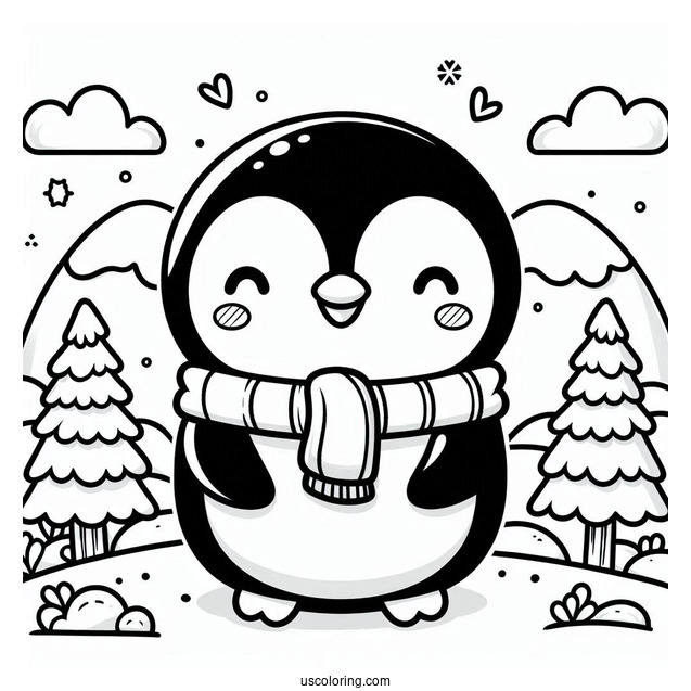 Cute Kawaii Coloring Page For Kids