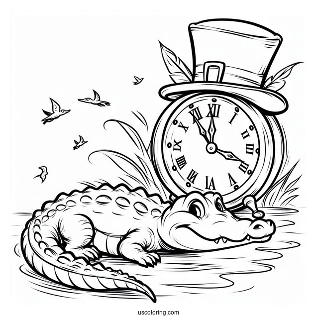 Peter Pan Tick Tock Crocodile To Color