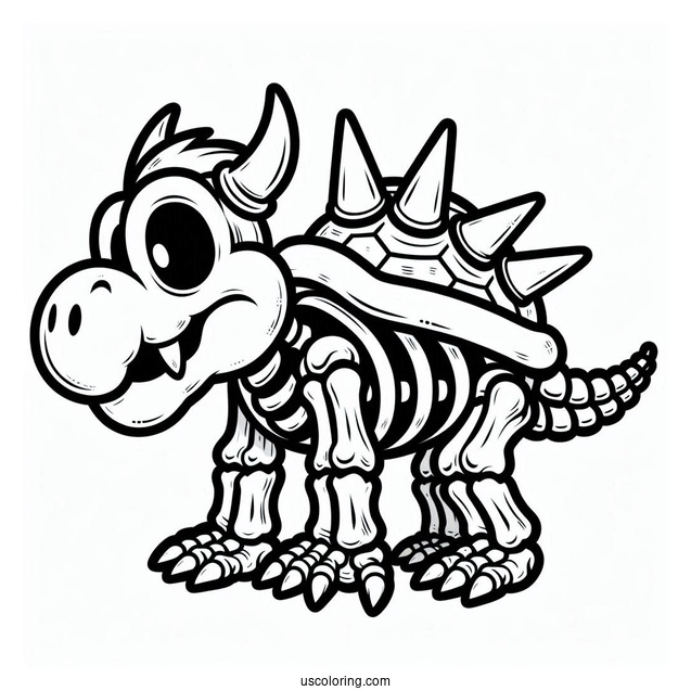 Skeleton Dry Bowser Coloring Page