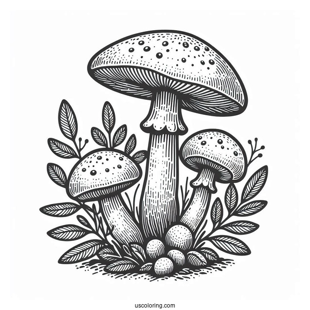 Honeycup Mushroom Coloring Page