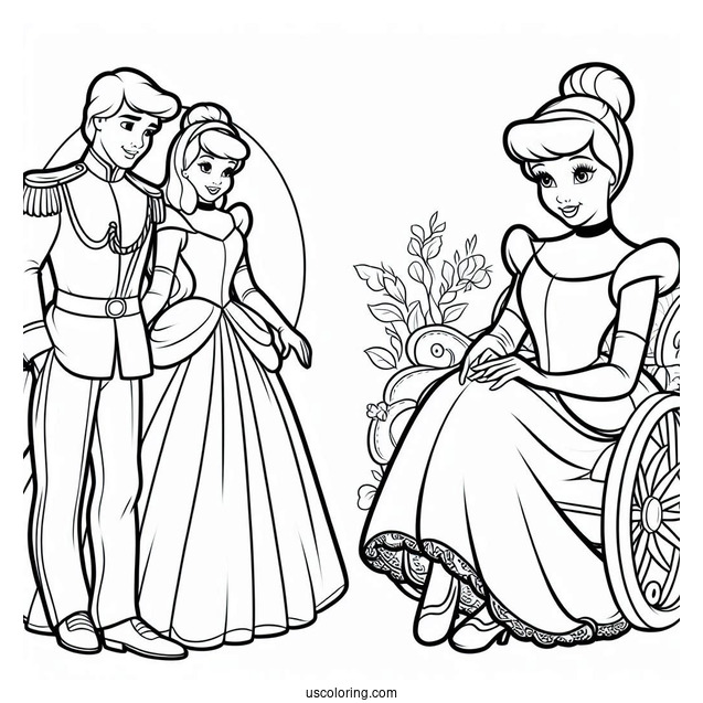Easy Cinderella Prince Charming Coloring Sheet