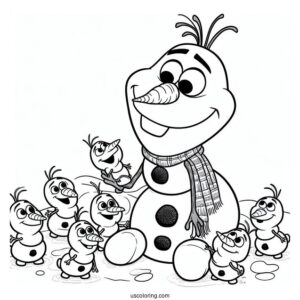 Olaf With Snowgies To Color