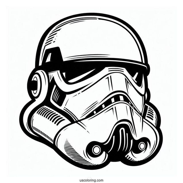 Simple Stormtrooper Coloring Page Helmet For Kids
