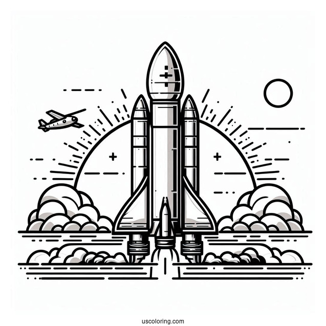 SpaceX Falcon Heavy Rocket Coloring Sheet