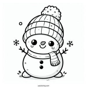 Cute Baby Snowman Coloring Page
