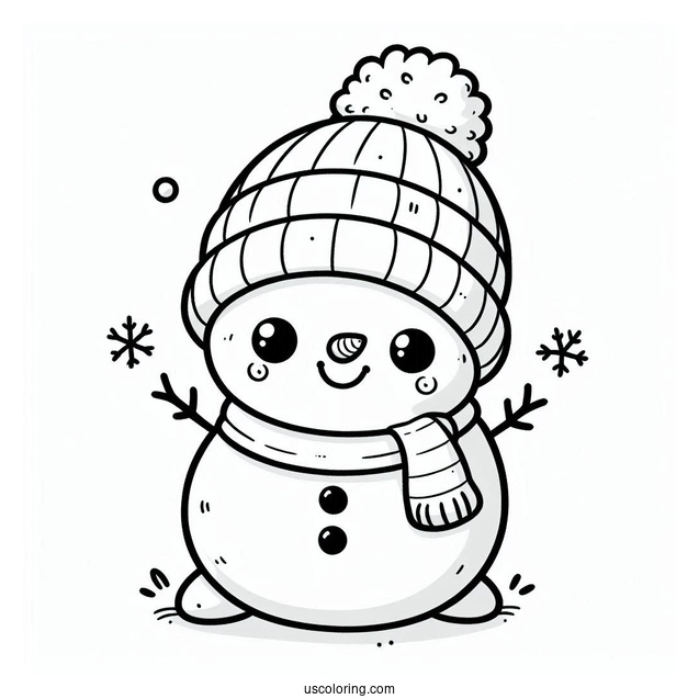 Cute Baby Snowman Coloring Page