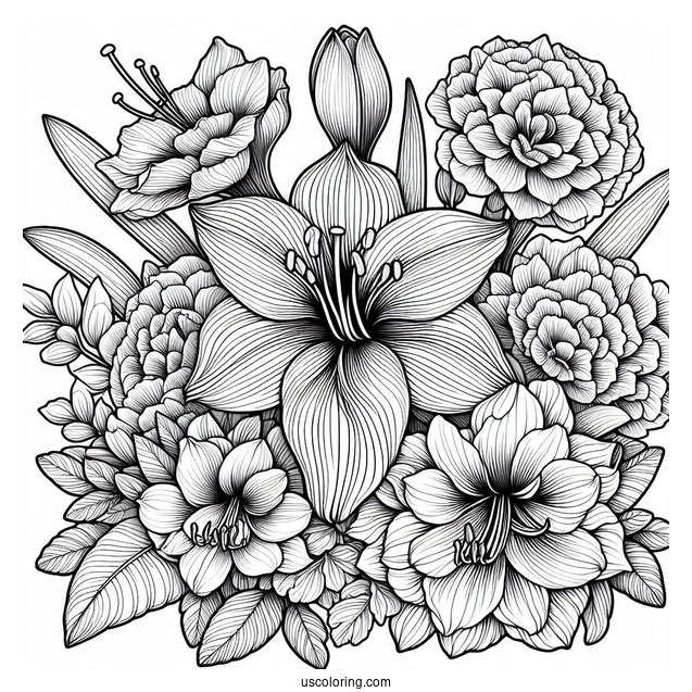 Flower Coloring Pages Of Beautiful Amaryllis Mandala