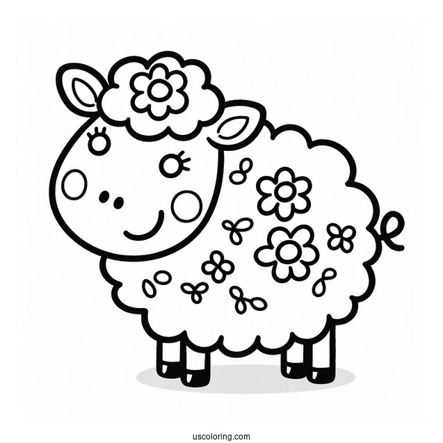 Peppa Pig Sheep Coloring For Preschoolers