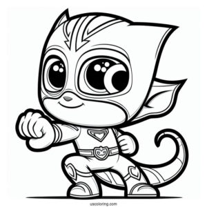 PJ Masks Coloring Page Of Simple PJ Mask Gekko For Kids