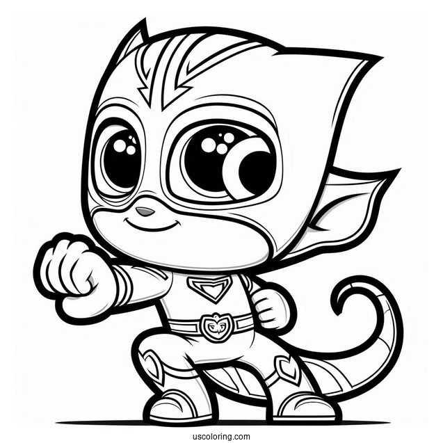 PJ Masks Coloring Page Of Simple PJ Mask Gekko For Kids