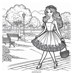 Barbie Walking At The Park