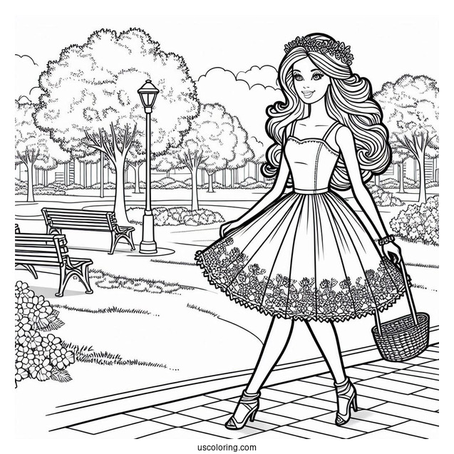 Barbie Walking At The Park