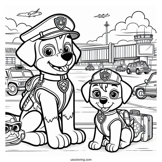 Ryder And Pooch Friends At The Airport