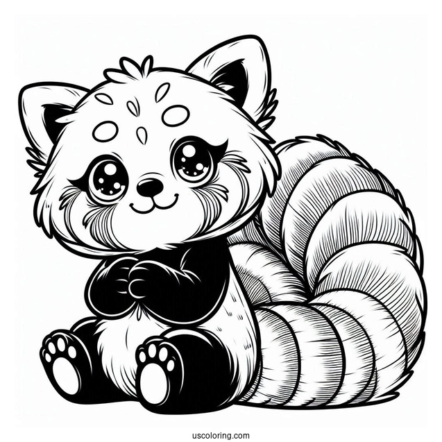 Red Panda With Tailed Wrapper Around
