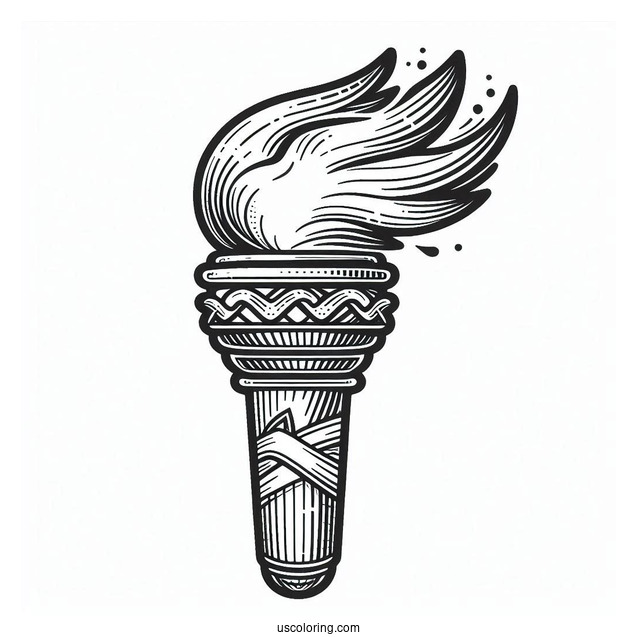 Olympics Coloring Page Torch For Kids