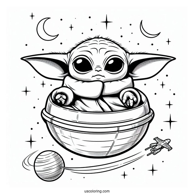 Super Cute Baby Yoda In Hovering Pod