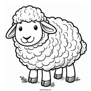 Big Fluffy Sheep Coloring Sheet