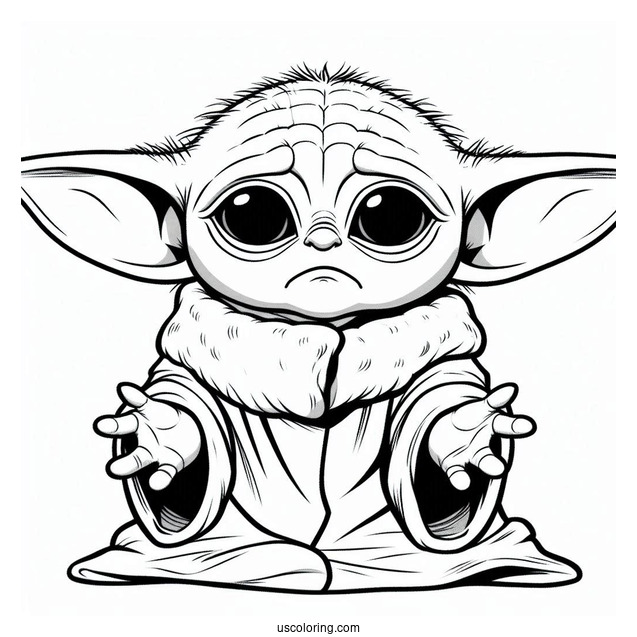 Upset Baby Yoda To Color