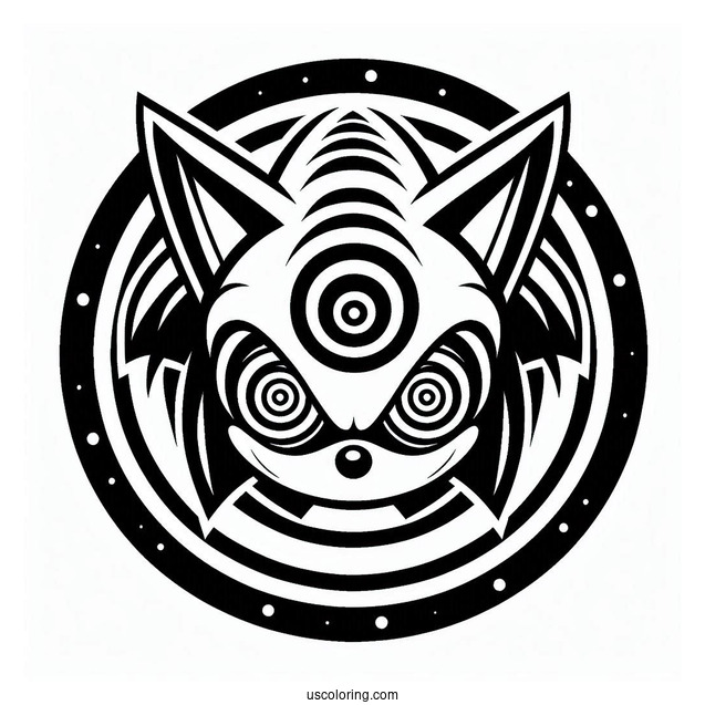 Evil Super Sonic Coloring Page With Hypnotic Eyes