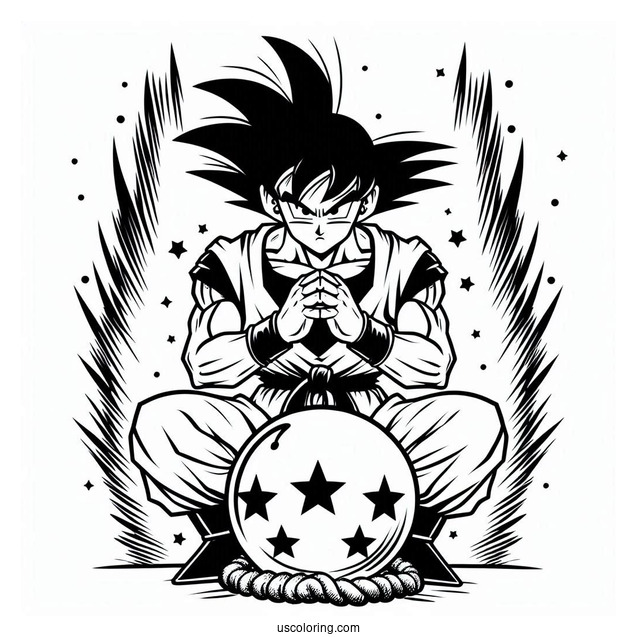 Goku Spirit Bomb Coloring Page