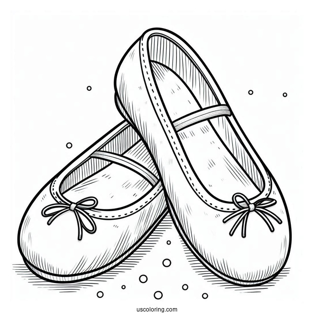 Girl_s Ballet Flats To Color For Preschoolers